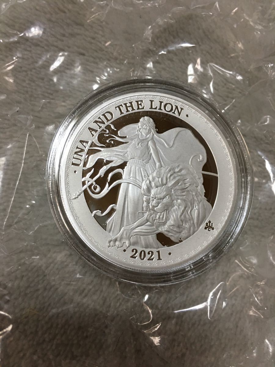 【限定価格セール!】 ポーチおまけ☆ 2021 セントヘレナ ウナとライオン 1ポンド 銀貨 1オンス - 旧貨幣/金貨/銀貨/記念硬貨