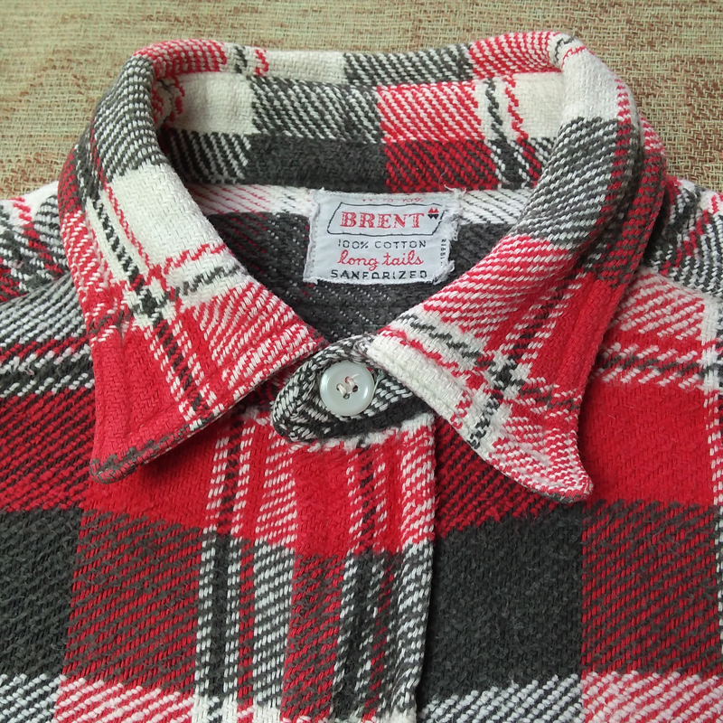 マチ付き 【BRENT】60s Plaid Flannel Shirt/60年代 ブレント マチ付き 【BRENT】60s Plaid Flannel Shirt/60年代 ブレント