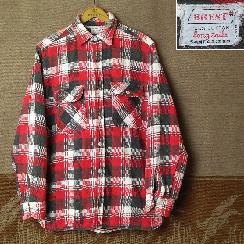 マチ付き 【BRENT】60s Plaid Flannel Shirt/60年代 ブレント マチ付き 【BRENT】60s Plaid Flannel Shirt/60年代 ブレント