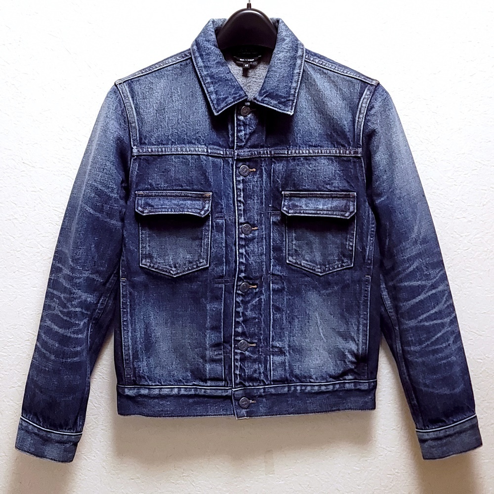 WB399　Ron Herman A.P.C. ロンハーマン アーペーセー 別注 10周年記念 デニムジャケット XSサイズ インディゴ ●80_画像1