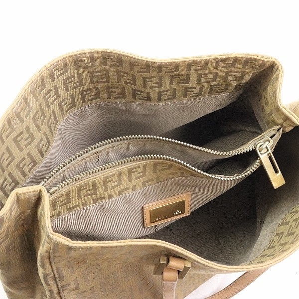 ◇FENDI/フェンディ キャンバス×レザー ズッカ柄 ミニ トート ハンド