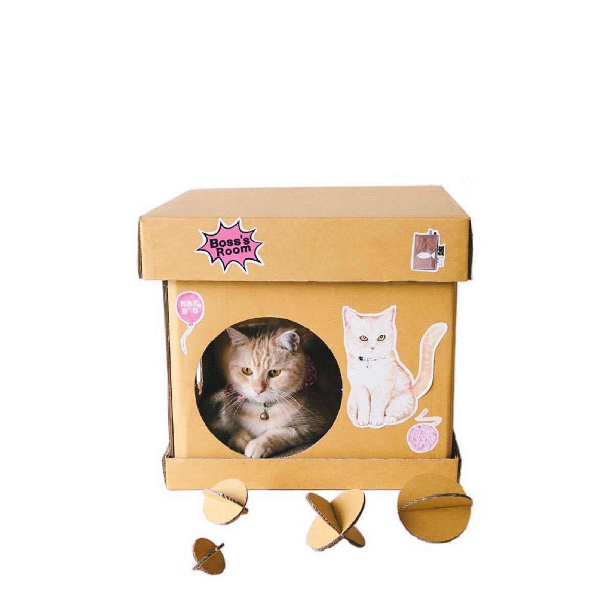 キャットハウス　爪とぎ　ダンボール　KAFBO CUBE 猫　ベッド