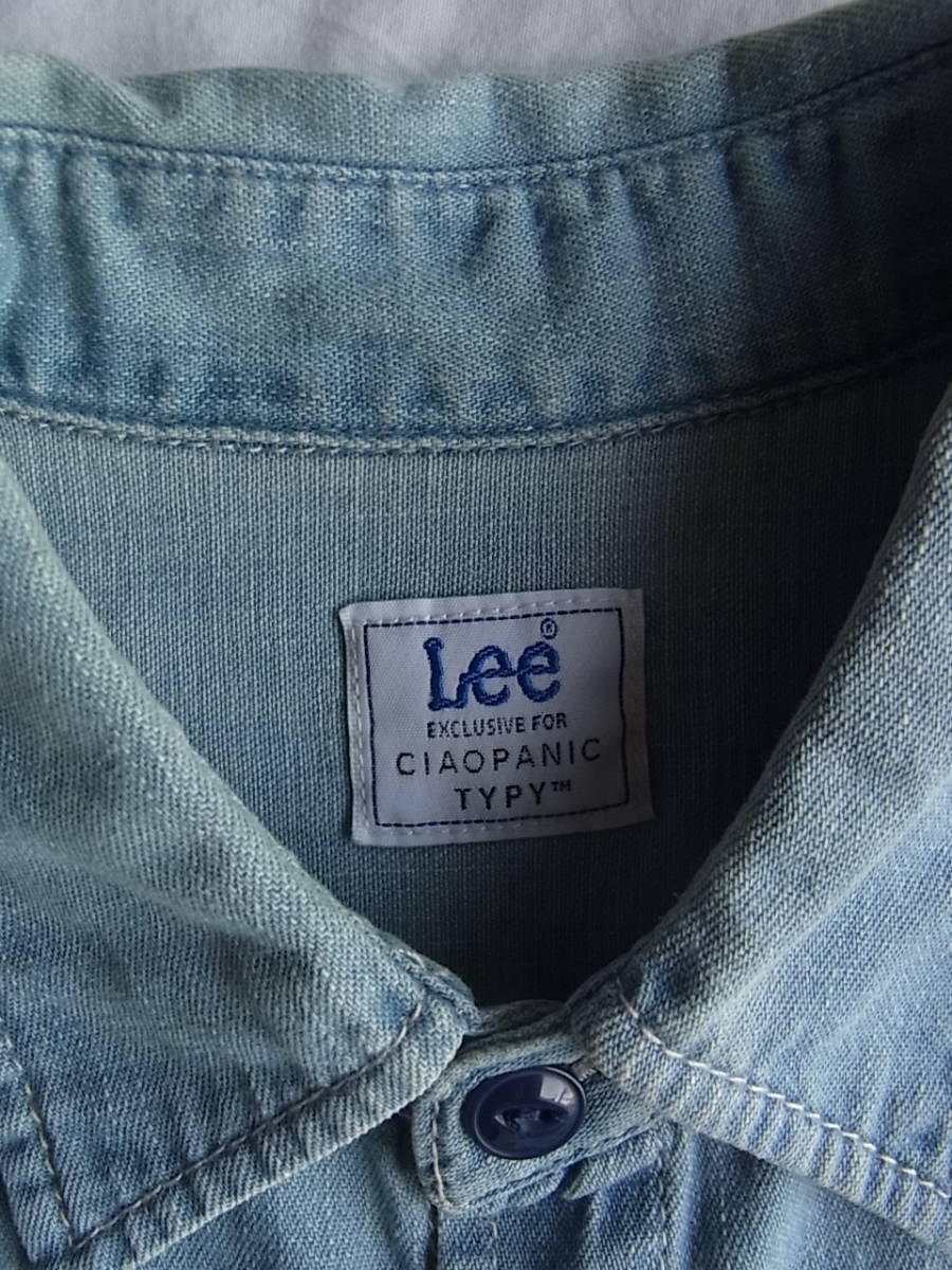 Lee × チャオパニック　ブリーチ加工　デニム素材 ワークシャツ　サイズ M_画像4