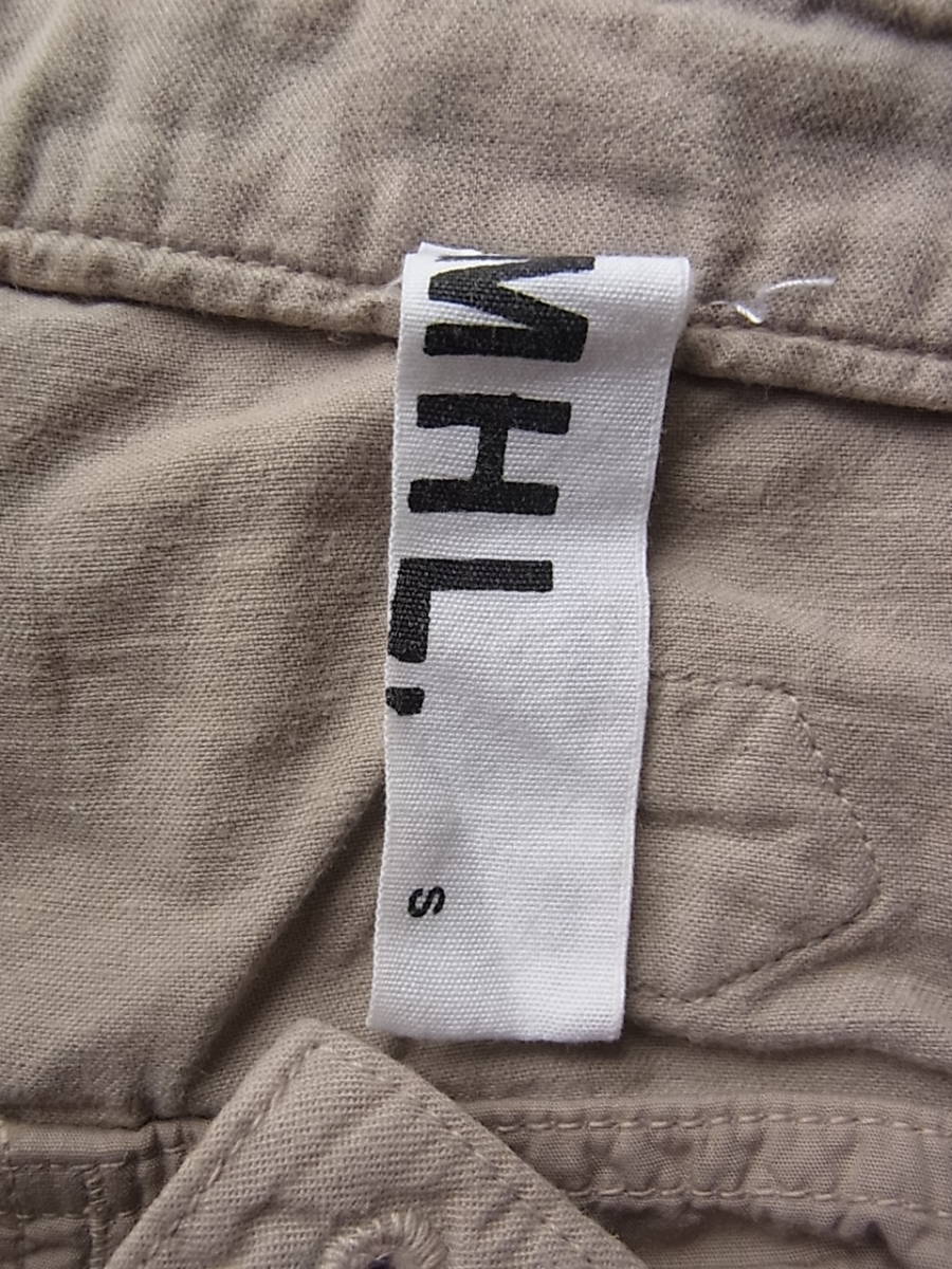 M H L, Margaret Howell cotton silk material sinchi back attaching work pants size S made in Japan gray ju
