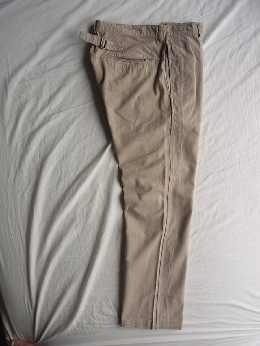 M H L, Margaret Howell cotton silk material sinchi back attaching work pants size S made in Japan gray ju