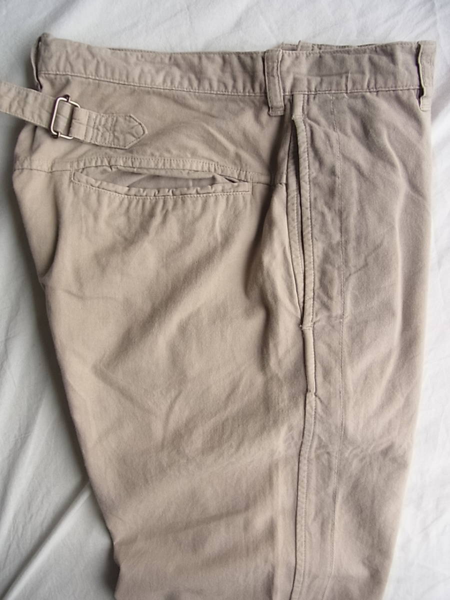 M H L, Margaret Howell cotton silk material sinchi back attaching work pants size S made in Japan gray ju