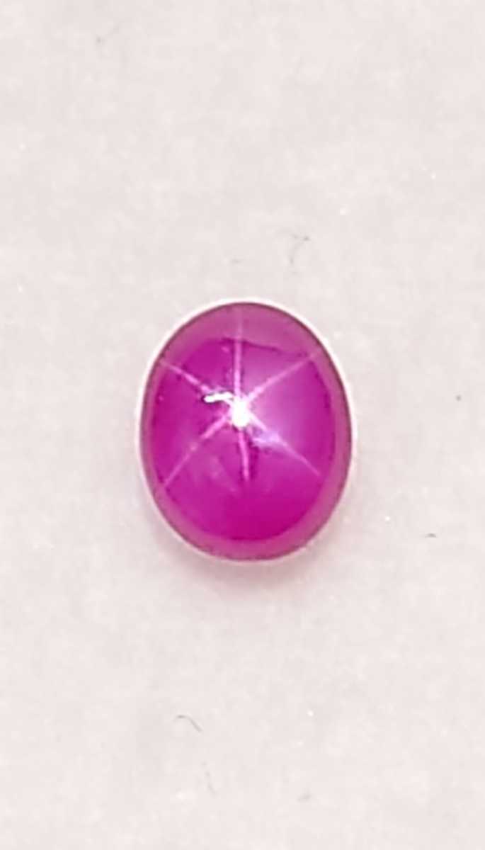 スタールビー 0.83ct オーバル カボション ルース 裏にカケ(LA-4122