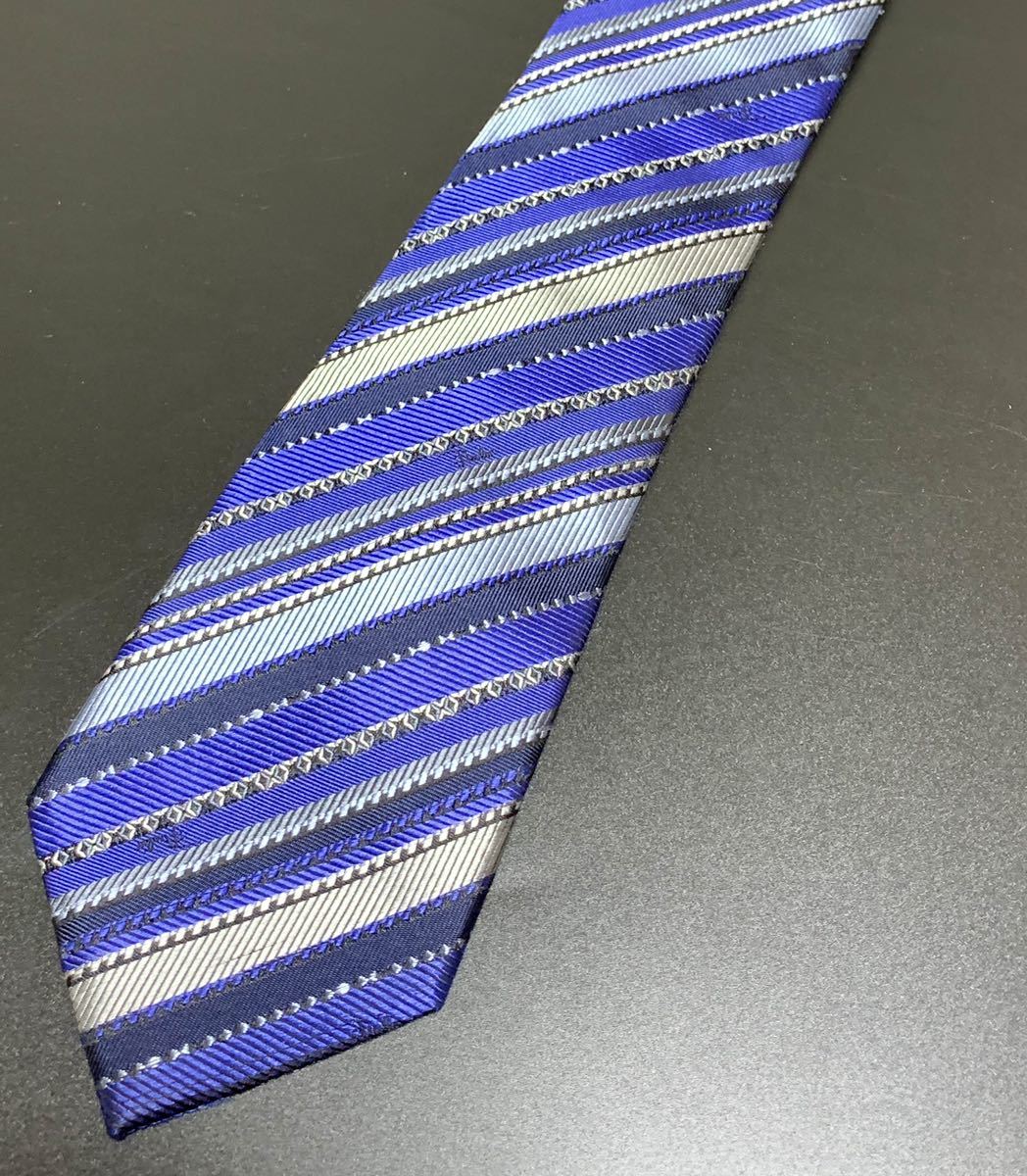  Emilio Pucci reji men полоса галстук оттенок голубого Италия производства 