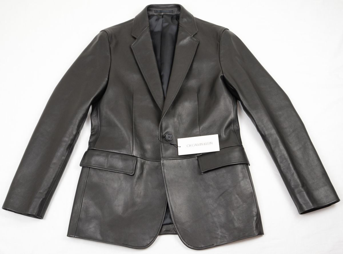 ○定価104500円最高級CKカルバンクライン羊革ジャケット(36(M),黒)新品