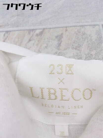 ◇ 23区 ニジュウサンク LIBECO リベコ 長袖 シャツ サイズ38 ホワイト レディース_画像3