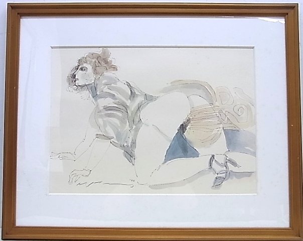 e5470　真作保証　リトグラフ　人物画　池田満寿夫　額縁_画像2