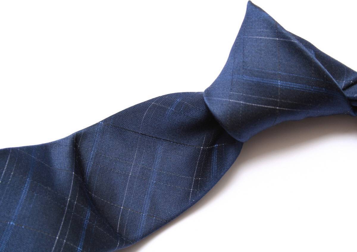 *Calvin Klein* beautiful dark blue. check pattern necktie [AG] domestic sending * new goods * Calvin * Klein 