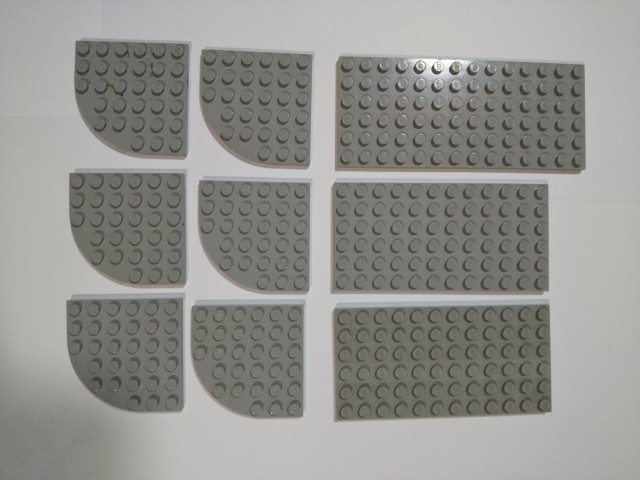 A219　旧灰　灰色　グレー　大きめプレート　特殊プレート　大量　約9個　レゴパーツ　LEGO_画像1