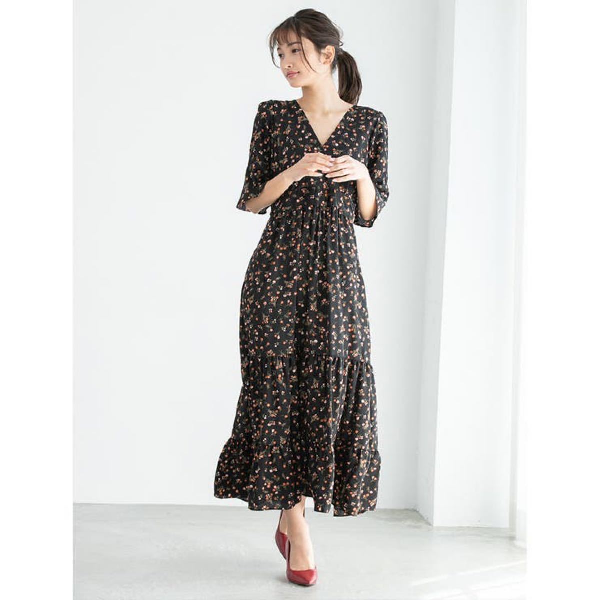 Paypayフリマ Fifth フィフス 小花柄カシュクールロングワンピース Paypayフリマ Fifth フィフス 小花柄カシュクールロングワンピース