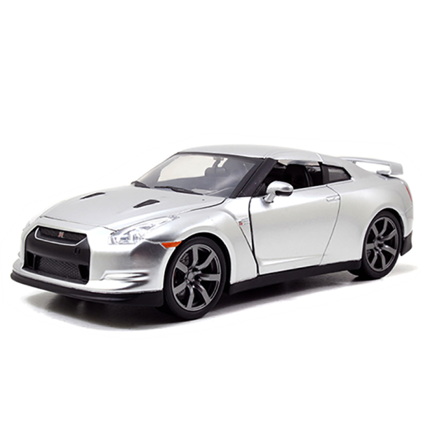 JADATOYS 1:24ワイルドスピードダイキャストカー BRIAN'S NISSAN GT-R R35 SLIVER_画像1