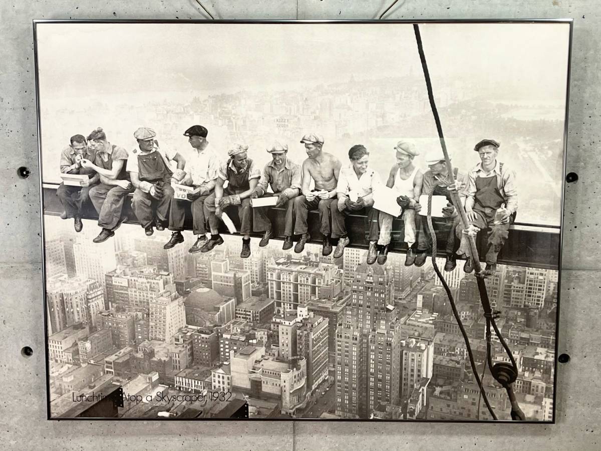 超希少《W126×H98 /1991 /Lunch atop a Skyscraper》90s 極上品【 Z GALLERIE コピーライト 摩天楼の頂上でランチ ポスター ビンテージ】