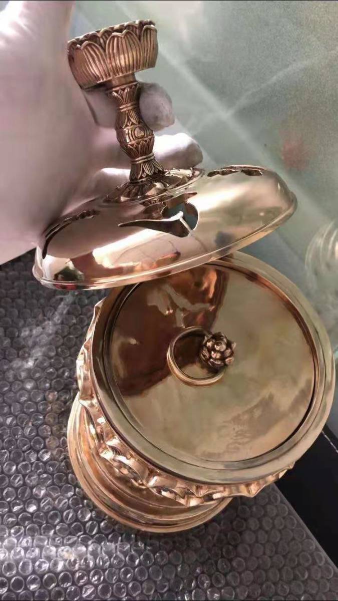 新品「密教法具 寺院用仏具」 大悲香炉 銅製 磨き仕上げ 21cm B01 新品「密教法具 寺院用仏具」 大悲香炉 銅製 磨き仕上げ 21cm B01