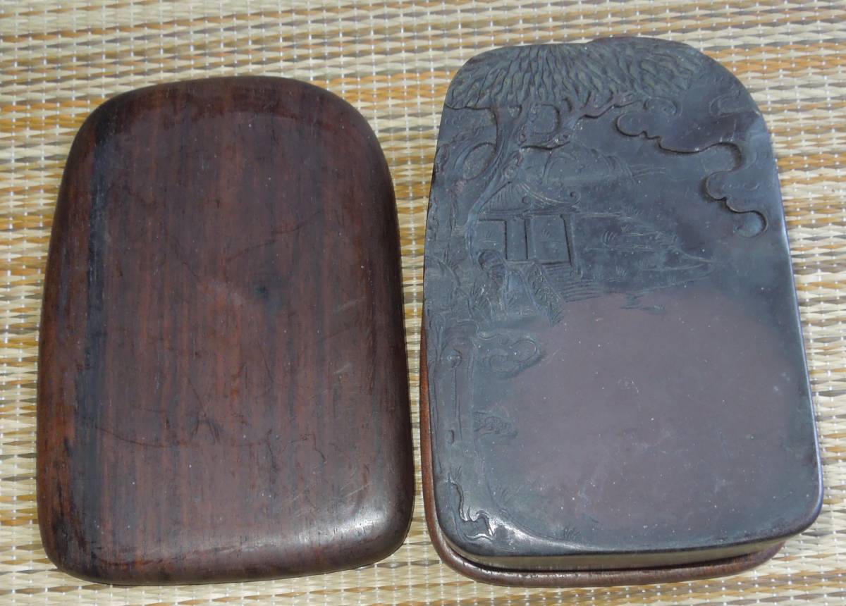 書道具 硯・古硯 端渓 清 在銘 硯本体:約12.6cm×8.6cm×3.3cm-