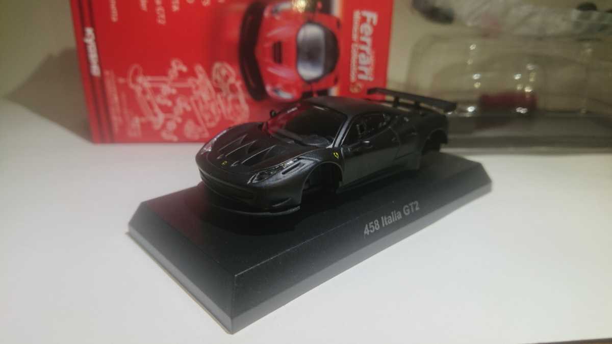 京商 1/64 フェラーリ 9 458 Italia GT2 マット ブラック Ferrari Ⅸ mat black 黒 カルワザ 限定 レッドシート_ボンネットのスリットも深く、迫力あり