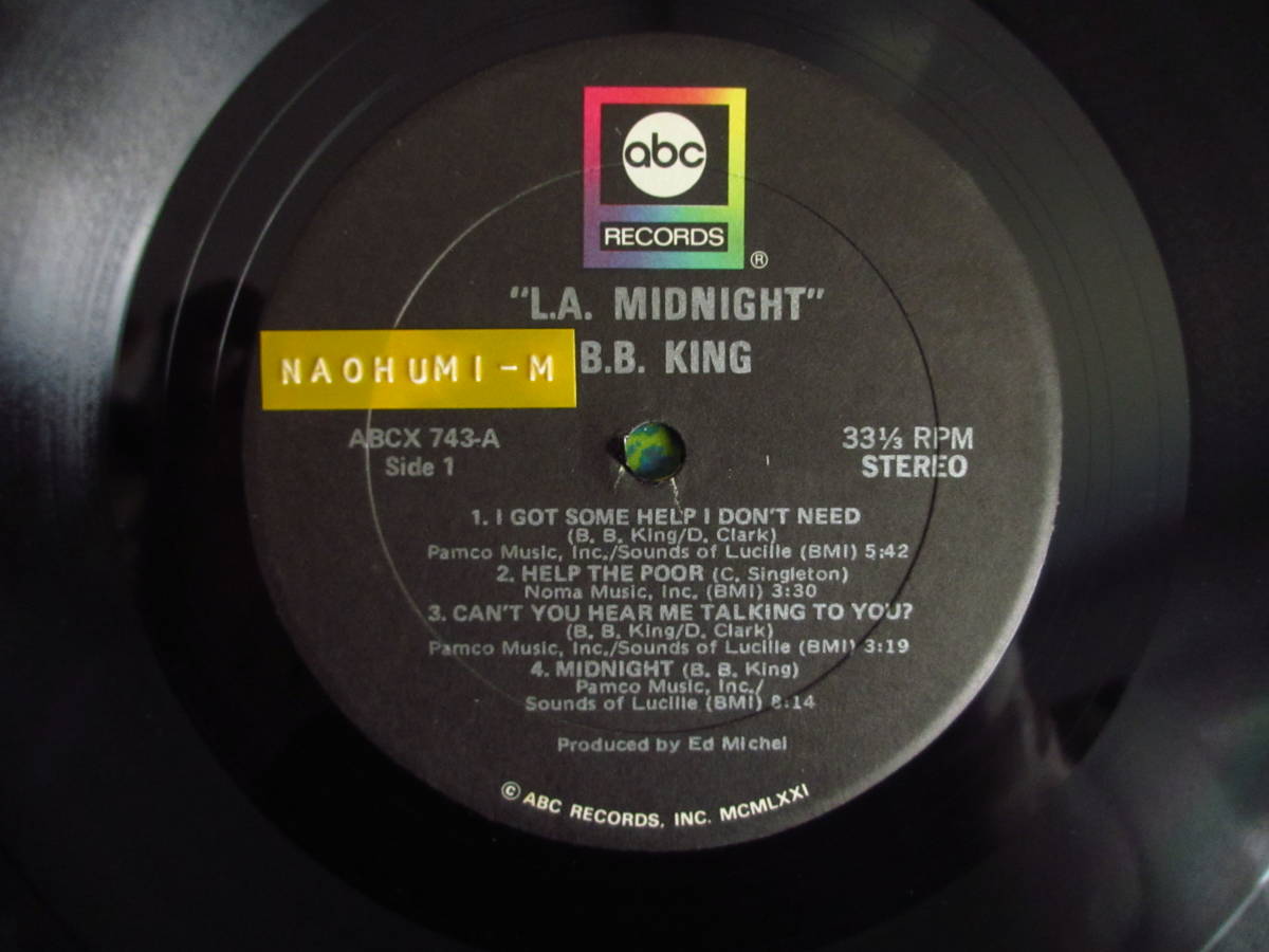 B.B. King / BBキング / L.A. Midnight / ABC Records / ABCX-743 / US盤_画像3