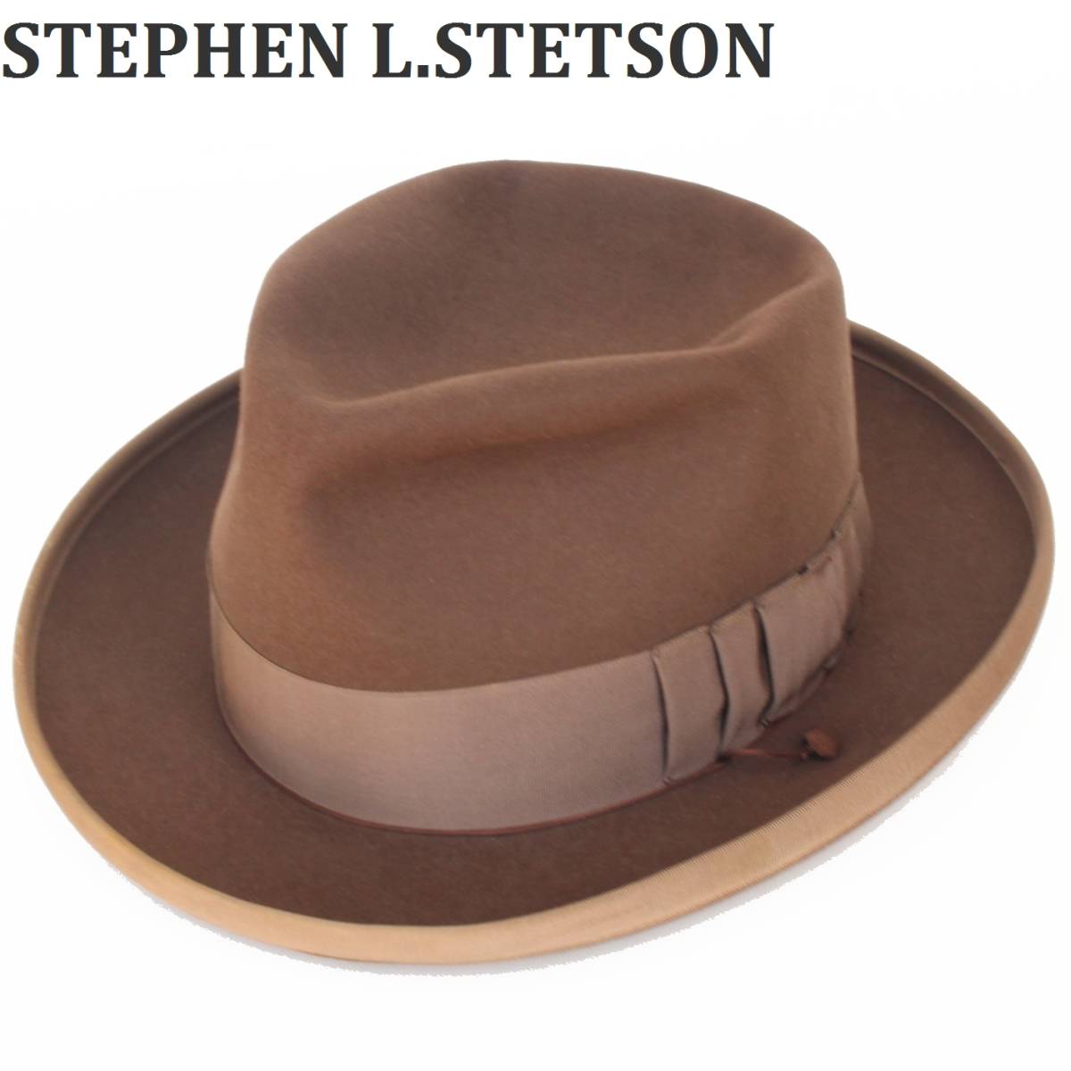 素晴らしい (11321)50s-60s極上美品STEPHEN Qualityウインドキャッチャー EXCELLO フェドラハット 中折れハット  ヴィンテージ ステットソン ソフト帽