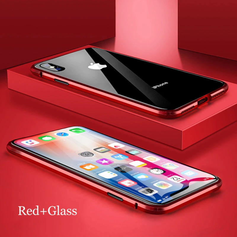 iPhone для магнитный двусторонний стеклянный кейс усиленный стекло 2 слой hybrid полный защита 1211 12Pro Max XR X XS Max 7 8 6 6SPlus