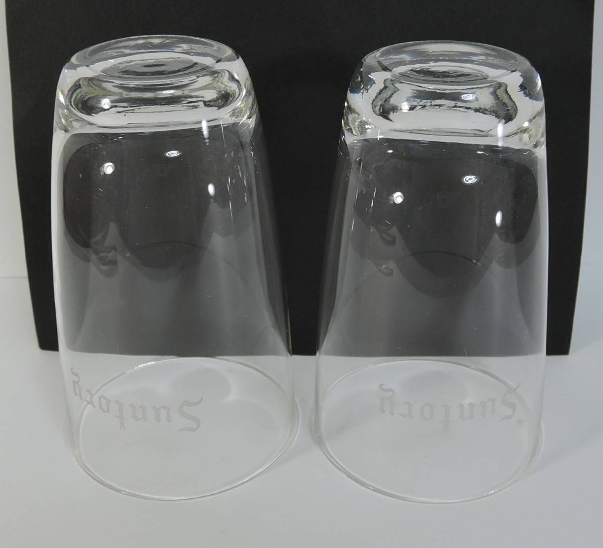 Z26 昭和レトロ SUNTORY サントリー 厚さが薄い グラス 2個 気泡有り