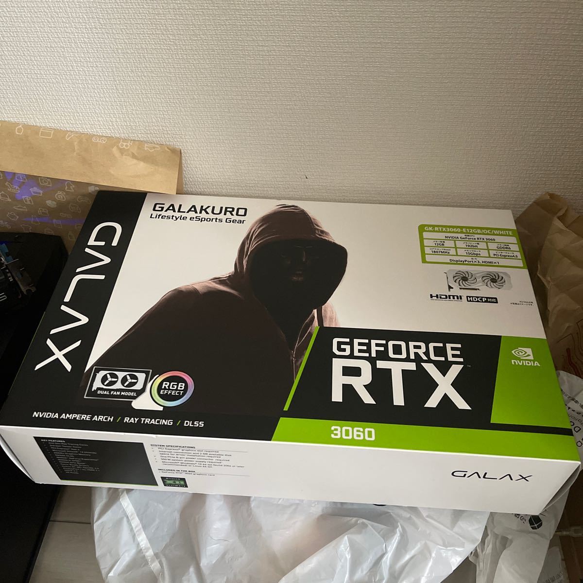 新品 玄人志向 GK-RTX3060 -E12GB/OC/WHITE グラフィックボード