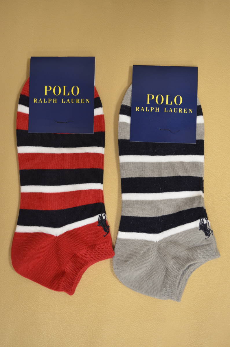 新品　未使用 タグ付き　男性　POLO RALPH LAUREN 　ポロラルフローレン　スニーカー ソックス 　2足セット　日本製　送料無料_画像1