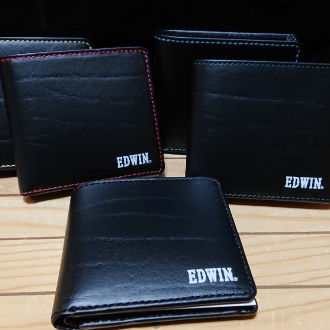 新品 財布 メンズ 二つ折り EDWIN エドウィン レザー color ブルー  二つ折り財布 2つ折り財布 牛革 レザー