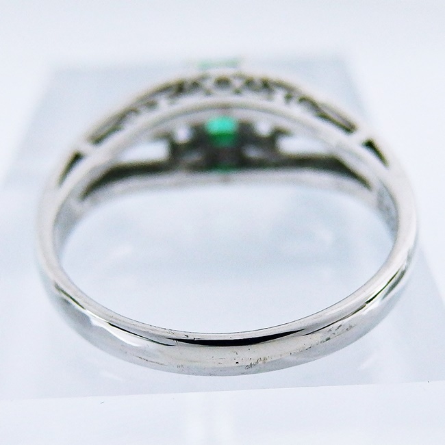 Pm * platinum ring ring * emerald 0.27ct 5 month diamond 0.32ct 4 month birthstone 14 number present popular simple [ used ]/s01071