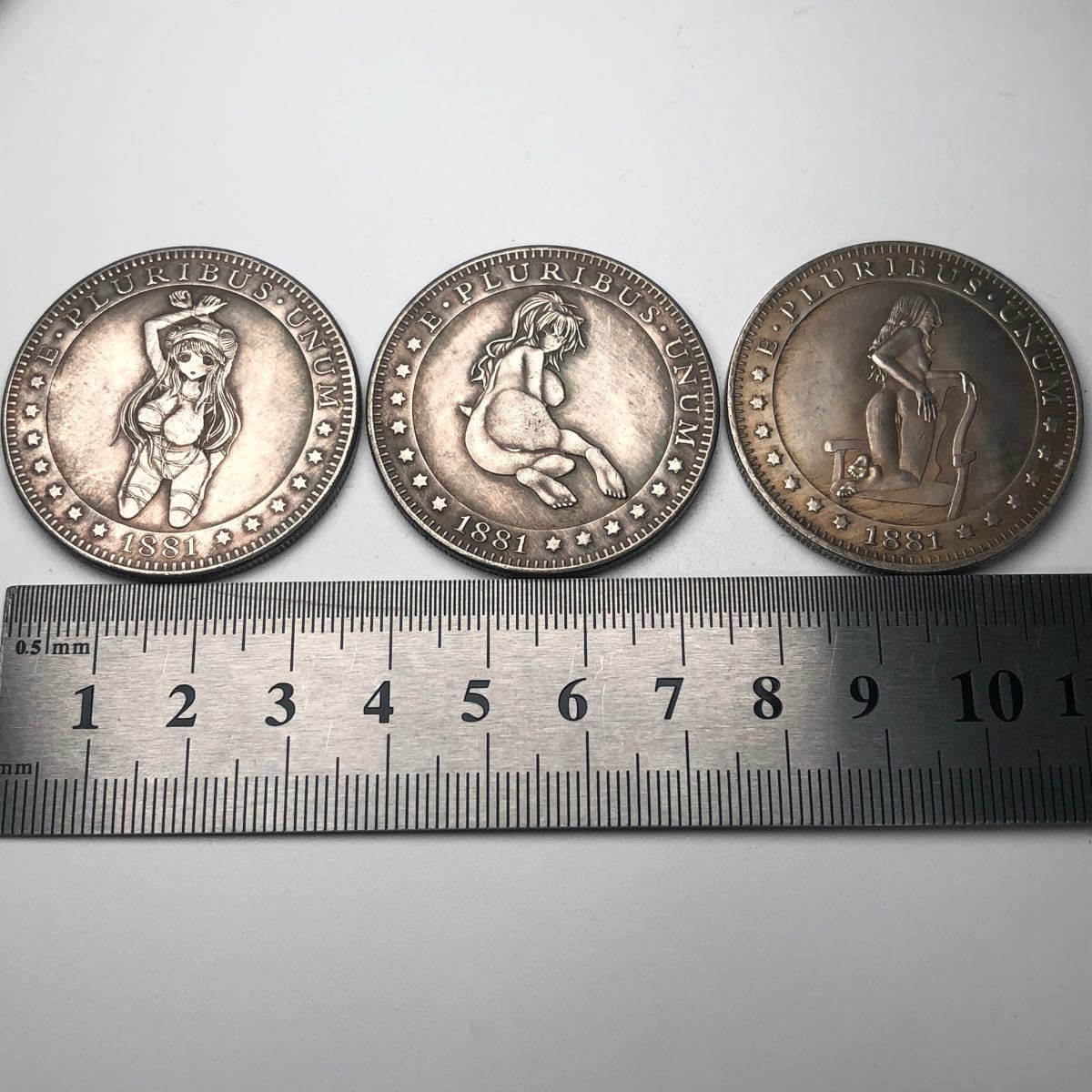 古銭　アメリカ　アンティークコイン　エロティック絵銭　3枚セット　美品 C07
