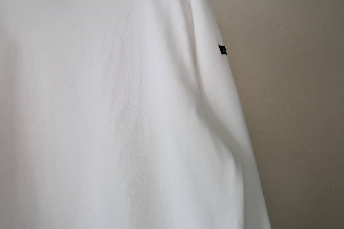 未使用品＆大きめサイズ Le minor MARINIERE ヘビーオンスコットンバスクシャツ ソリッドホワイト 表記4/XL フランス製/ルミノア白無地_画像5