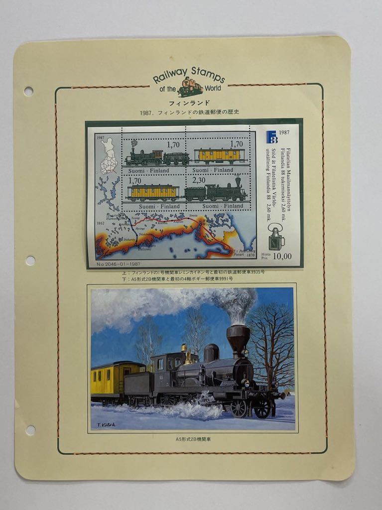 チャド切手 1987年 フィンランドの鉄道郵便の歴史_画像1