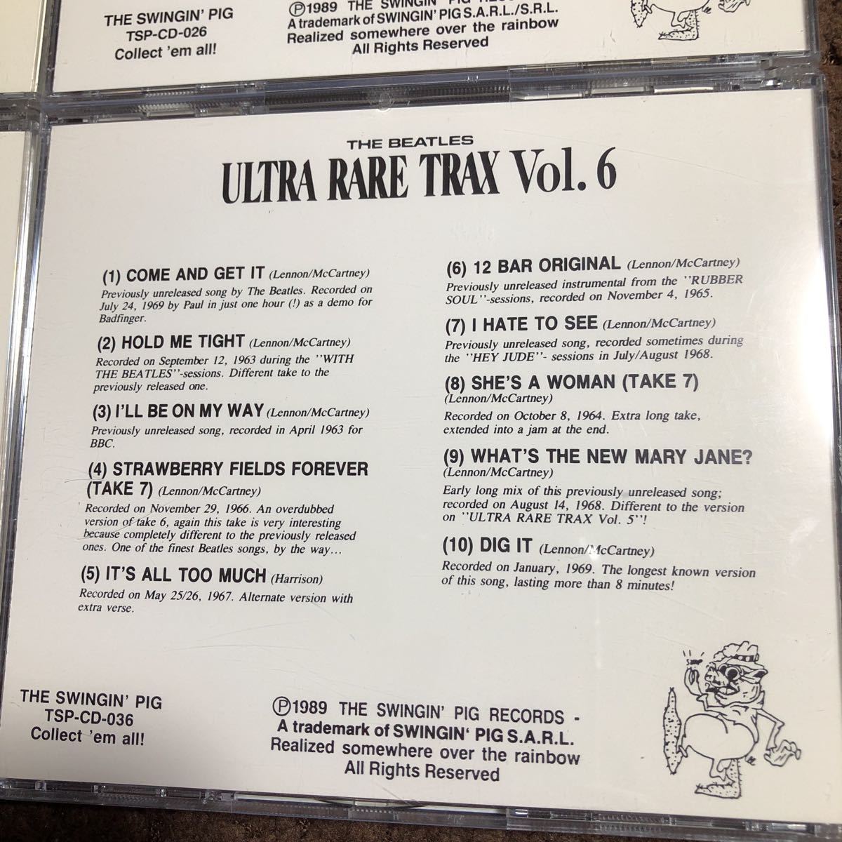 高音質！The Swingin' Pigレーベル　ULTRA RARE TRAX　CD　Vol.1-6 6枚　フルセット　The Beatels ビートルズ_画像10