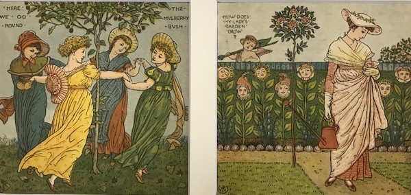 【特価】　＊100年前の絵本箱＊　 ≪ 　ウォルター　クレイン　 ≫ 　 アンティーク木口木版画 　THE BABY'S OPERA　 1878年　WALTER CRANE