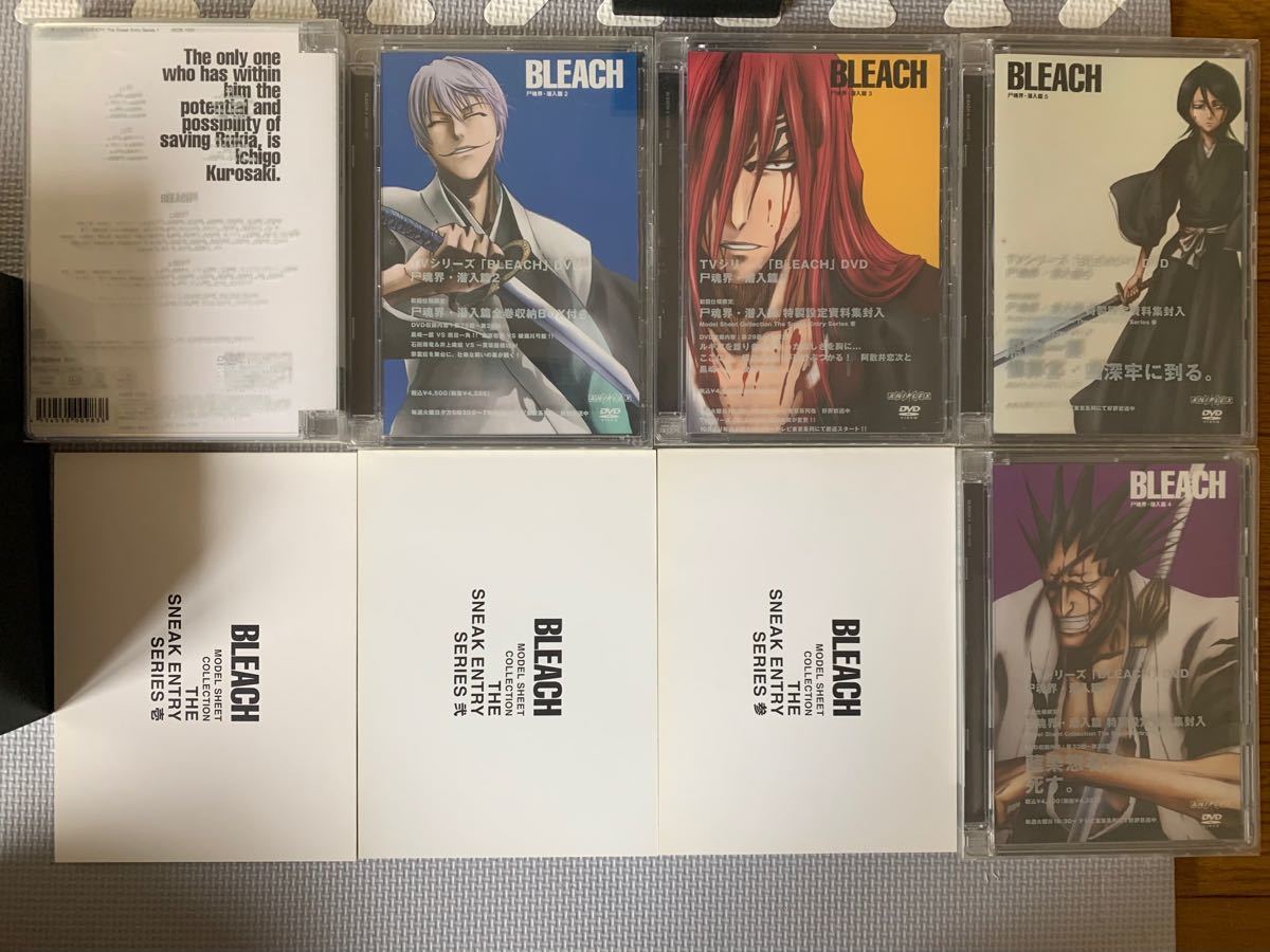 DVD BLEACH ブリーチ　尺魂界　潜入篇　全5巻　初回限定BOX入り　オリジナル作画集3冊付き　中古品