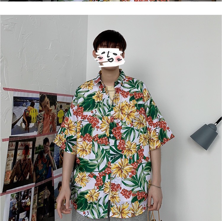 シャツ 総柄【人気】 アロハシャツ  カジュアル デザイン 男女兼用 半袖シャツ 和柄