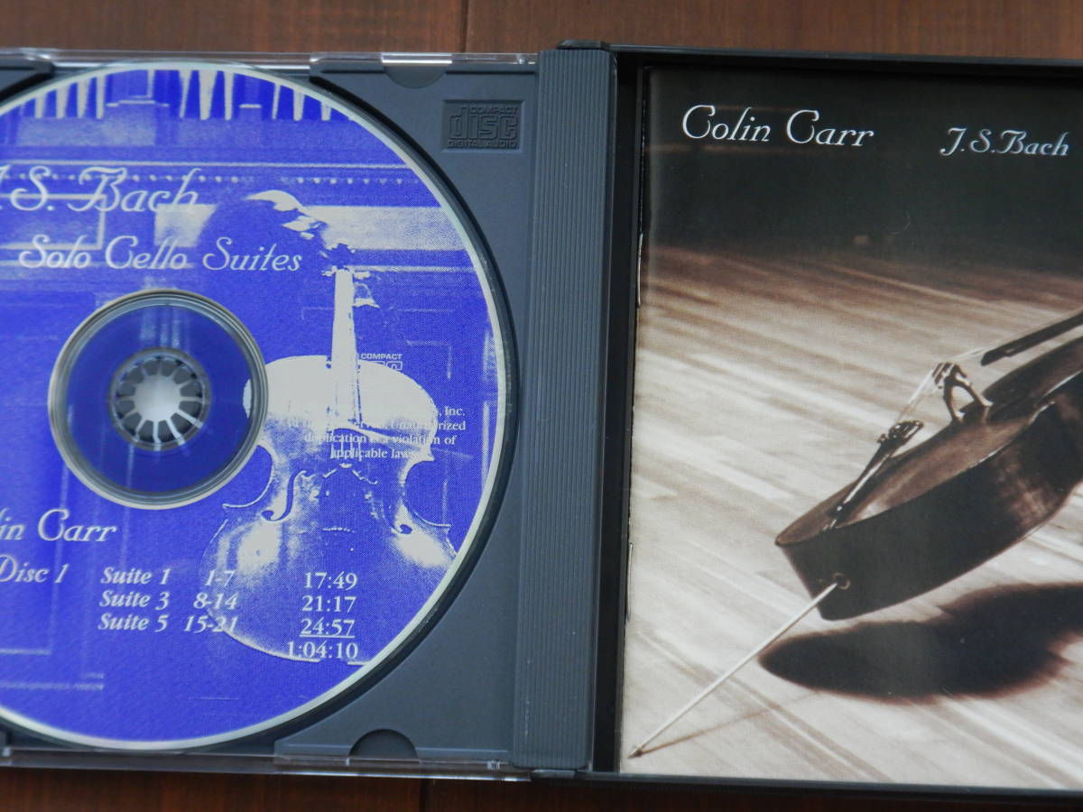 1249◆2CD Colin Carr J.S.Bach Solo Cello Suites 輸入盤 コリン・カー バッハの画像2