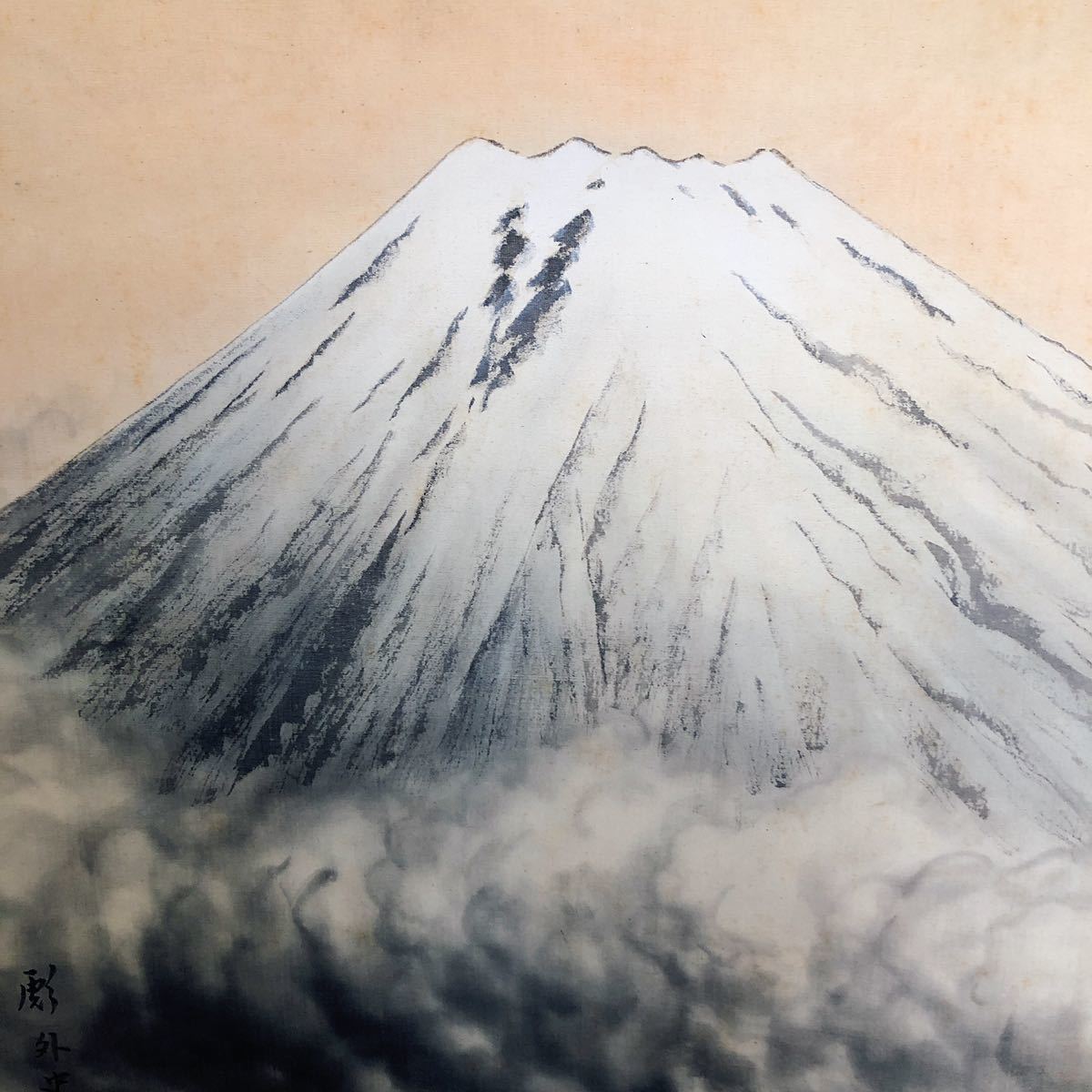 掛軸　富士山　雲　縁起物　掛け軸　風景　水墨画