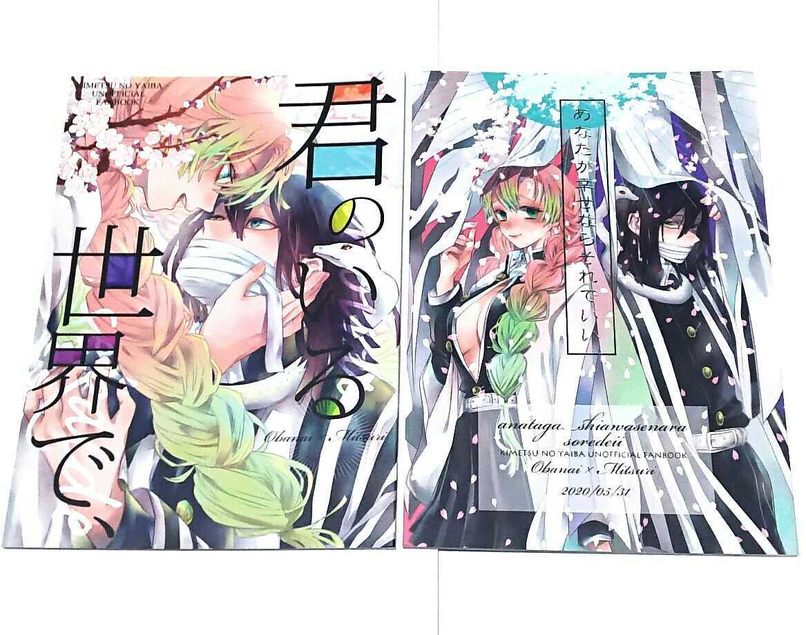 おばみつ 同人誌 ２冊 セット あなたが幸せならそれでいい 君のいる世界で、伊黒×蜜璃 伊黒小芭内×甘露寺蜜璃 四時 よつい 鬼滅の刃_画像1