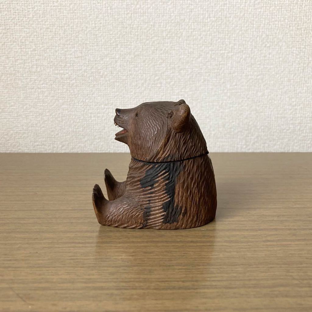 珍品 木彫り 熊 インクケース? 木彫りの熊 くま クマ 彫刻 珍品 木彫り 熊 インクケース? 木彫りの熊 くま クマ 彫刻