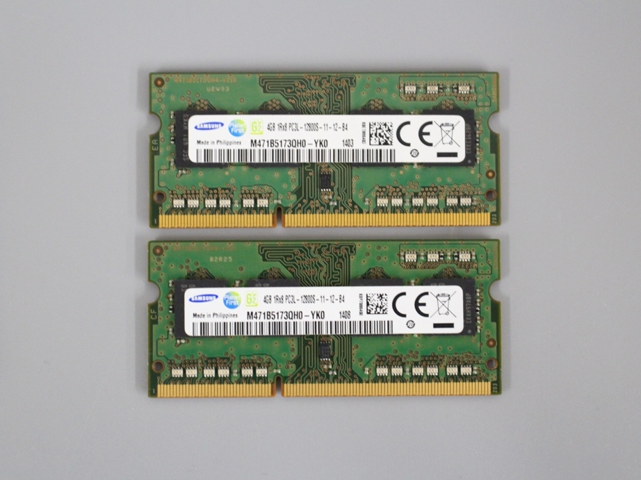 ●即決 SAMSUNG■PC3L-12800S DDR3L-1600★SO-DIMM SDRAM ノートブック用メモリ 4GB×2枚 224