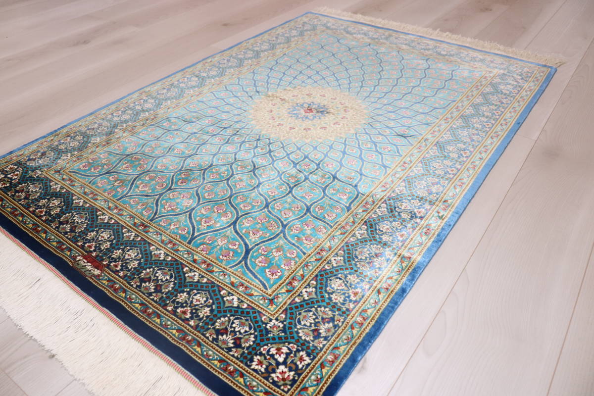 美品】 ペルシャ絨毯 100%SILK QOM abamedyc.com
