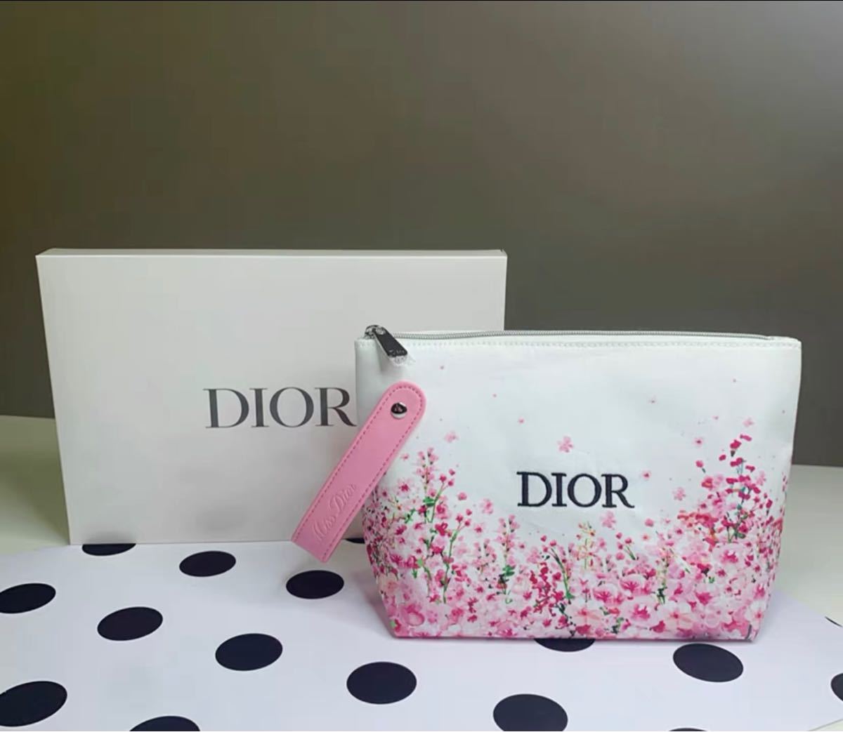 ディオール 花 ノベルティポーチ ミスディオール 桜柄限定品 ディオール 花 ノベルティポーチ ミスディオール 桜柄限定品