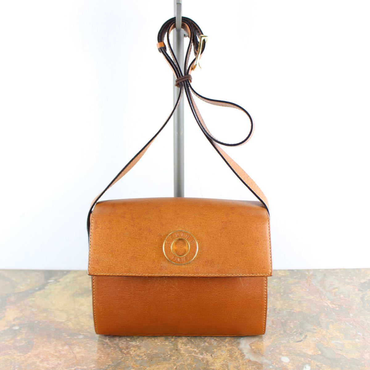 VINTAGE CELINE CIRCLE LOGO LEATHER SHOULDER BAG MADE IN ITALY