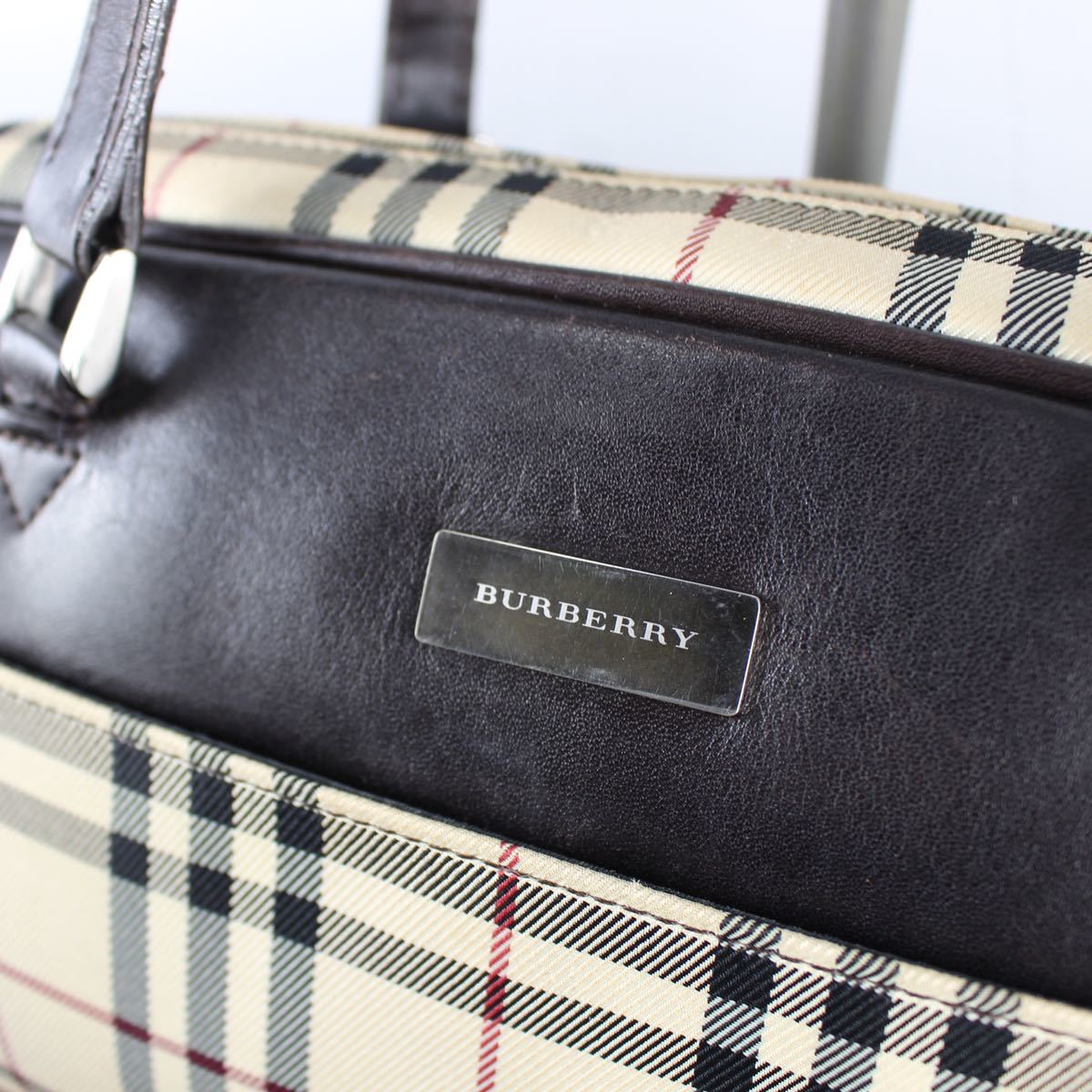 BURBERRY CHECK PATTERNED BOSTON BAG/バーバリーチェック柄ボストンバッグ