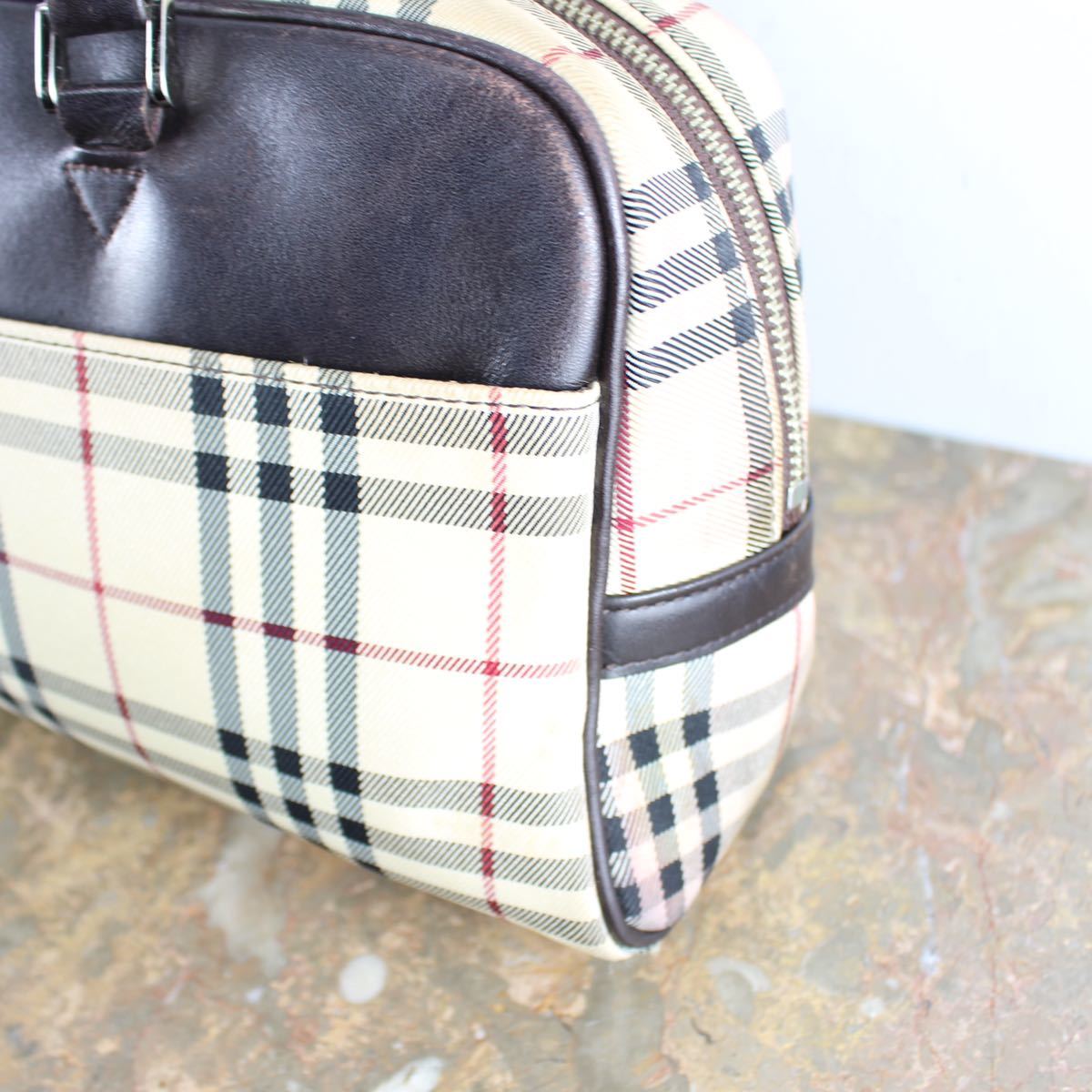 BURBERRY CHECK PATTERNED BOSTON BAG/バーバリーチェック柄ボストンバッグ