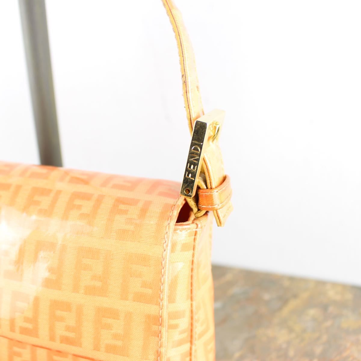 FENDI MANMA BACKET ZUCCA PATTERNED SEMI SHOULDER BAG MADE IN ITALY