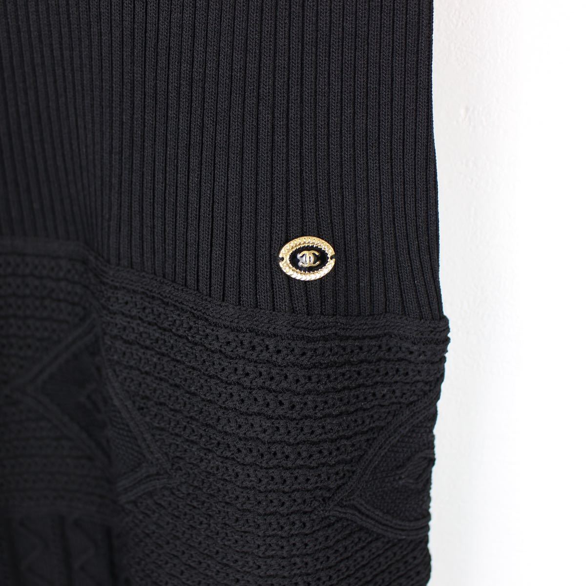 CHANEL 07P COCO MARC NO SLEEVE KNIT ONE PIECE MADE IN ITALY